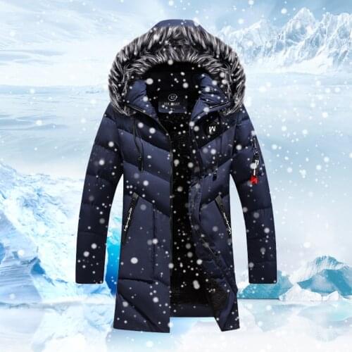 Thick Winter Jacket Men 2021 Fleece Warm Lined Hooded Parka Jacket Mens Fur Collar Coat Veste Dhiver Hommes Long Jacket Overcoat