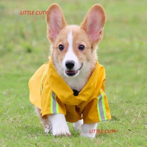 Dog Raincoat Pet Dog Waterproof Jumpsuit Reflective Rain Coat Pet Supplies Sunscreen Dog Outdoor Clothes Jacket for Small Dog