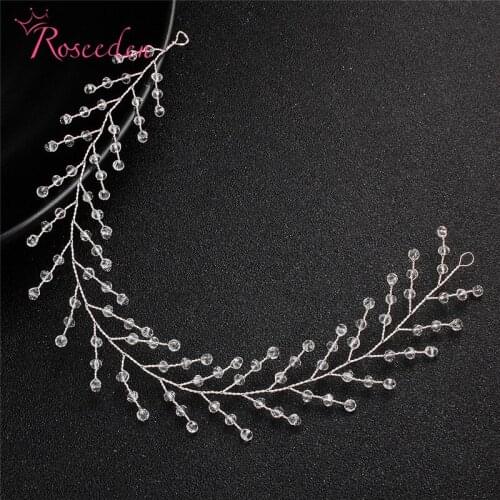 Classic Silver Color Wedding Headband for Bridal Hair Vine Beads Wedding Hair Accessories Womens Formal Party RE3362