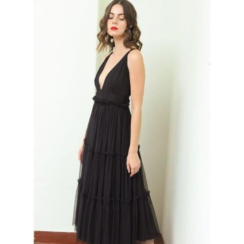 A Line Spaghetti Straps Deep V Neck Ankle Length Draped Dew Shoulder Formal Gown Women Elegant Sleeveless Backless Evening Dress