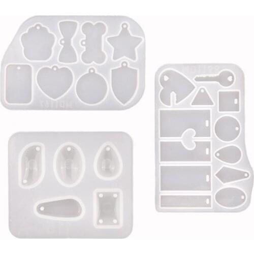 3pcs/Set Earring Pendant Jewelry Silicone Molds Set Kit Resin Molds For DIY Crystal Epoxy Resin Pendant Jewelry Making Tools