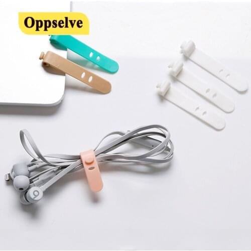 4 pcs Line Storage Clip Desk Organizer Cable Winder Earphone Charger Management Mobile Phones Wire Cords Fixer Silicone Holder