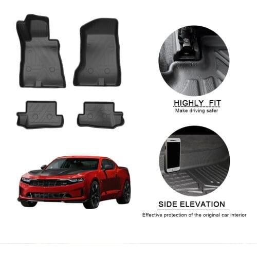 Car Floor Mats For Chevrolet Camaro 2016-2019 TPE Auto Foot Pad Waterproof Rubber Carpets Automobile Interior Accessories
