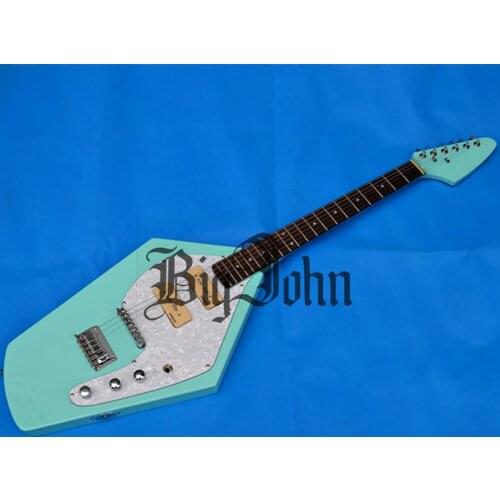 Free shipping wholesale and retail new electric guitar in green F-1491+foam box