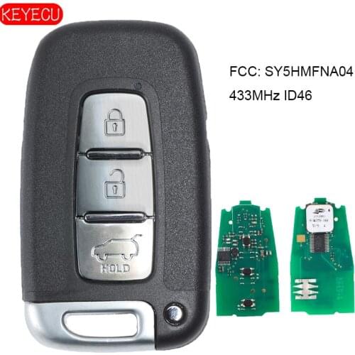 KEYECU 95440-1R510 95440-1R500 Remote Car Key Fob 3 Button 433MHz ID46 Chip for Kia K2 K5 New Sportage Blank Blade Uncut