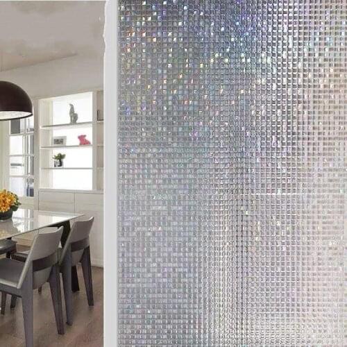 Privacy decorative window films 3D mosaic PVC static cling stained Frosted vinyl glass sticker Self-Adhesive film on the window