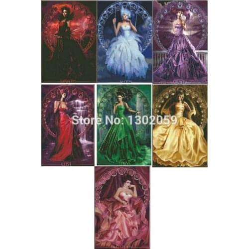 Available High Quality Embroidery Package Cross Stitch Kit The Seven Deadly Sins--Lust Gluttony Greed Sloth Wrath Envy Pride