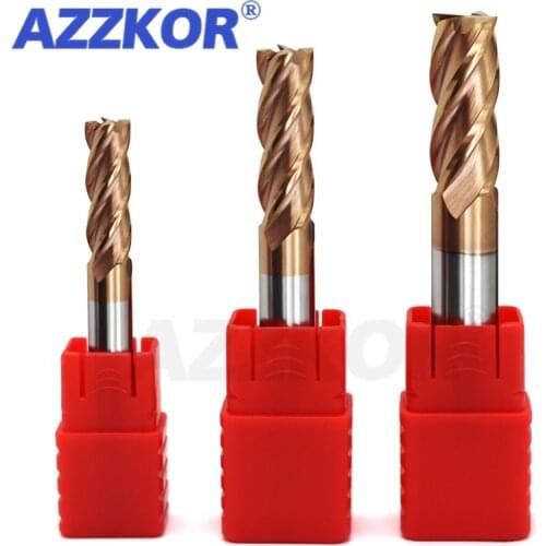 Inch Milling Cutter Alloy Coating Tungsten Steel Tool Cnc Maching HRC55 AZZKOR Top A Set Milling Cutter Machine Tools 1/16-5/8
