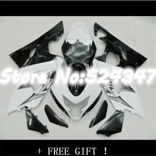 Fei-Fairing for A GSX R600 R750 04-05 white black GSXR 600 750 K4 GSXR600 GSXR750 GSX R600 GSX-R750 K4 04 05 2004 2005