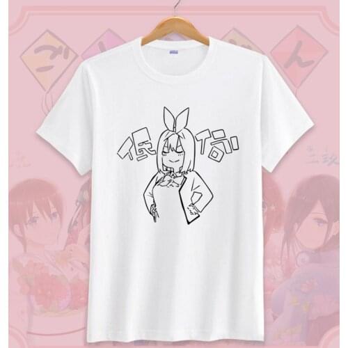 Japanese Anime The Quintessential Quintuplets Cosplay T Shirt Cartoon Nakano Miku Printed Summer T-Shirt Fashion Top Tee Costume