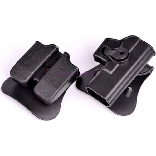 By DHL 50pcs Polymer Retention Right-Handed Holster Fits G17/22/31 & Double magazine Pouch 9x19mm ,M1911/ 92