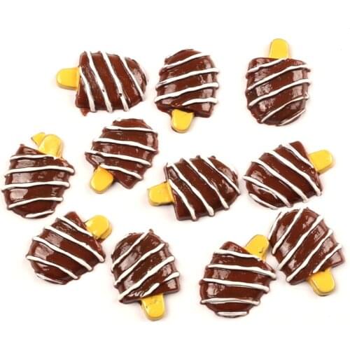 LF 20Pcs Resin Ice Cream Decoration Crafts Flatback Cabochon Embellishments For Scrapbooking Kawaii Cute Diy Accessories