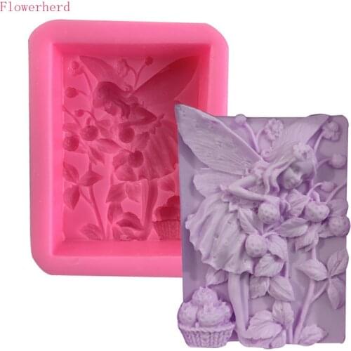 New DIY Angel Wings Girl Soap Mould Handmade Soap Silicone Mould Candle Gypsum Epoxy Mould Cake Decorating Tools Pastry Mold