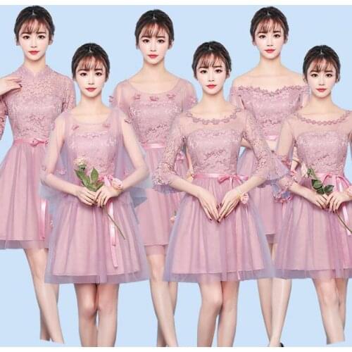 New Short Prom Party Tulle Pink Bridesmaid Dresses ,Women Elegant Dresses For Weddings, BrideMaid Dress For Weddings