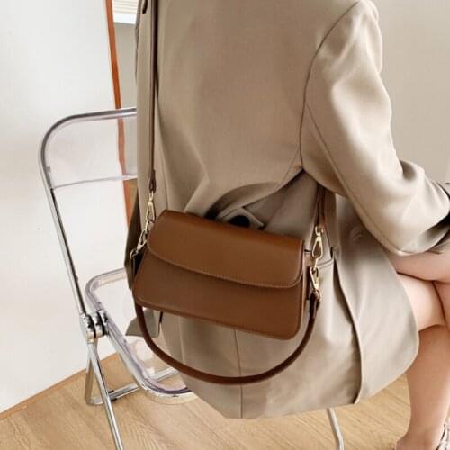 New High Quality Solid Color Small PU Leather Underarm Handbags Crossbody Bags for Women One-shoulder Messenger Bag