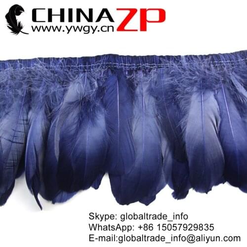 Wholesale in CHINAZP Factory 10yards/lot Cheap Good Quality Dyed Navy Blue Goose Feathers Trim