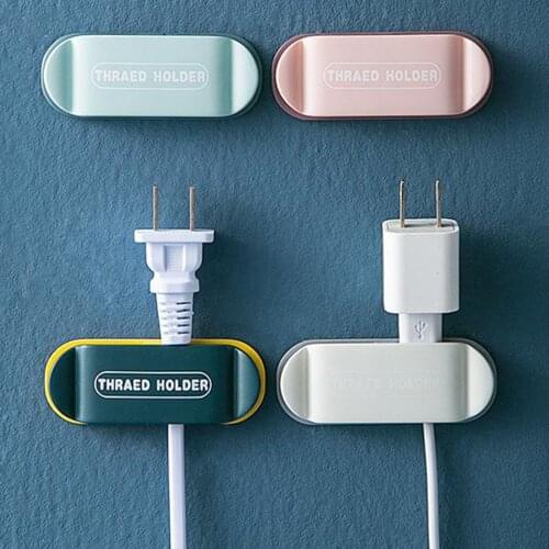Cable Tidy Clips Organiser Desk USB Charger Cables Plug Holder Self-Adhesive Cable Holder Winder Clips Cord Management Organizer