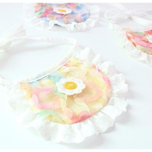Teddy Puppy Clothes Gifts Dog Bib Pet Collar Pets Supplies Necks Scarf Pet Collar Flower Scarf Dog Cat Scarf #K