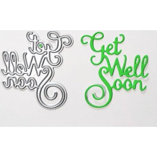 Get Well Soon Metal Cutting Dies Word Die Stencils for Card Making Scrapbooking DIY Album Decoration Embossing Craft Dies
