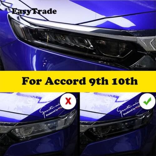TPU Transparent Black Film Car Headlight Protective Film Anti-scratch Sticker For Honda Accord 9 th 10 th Car Accessories 2 Pcs