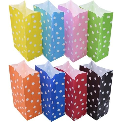 5/10pcs Multicolor Paper Bag Wave Point Don Gifts Bags Birthday Party Decoration Wedding Candy Cookie Package Supplies