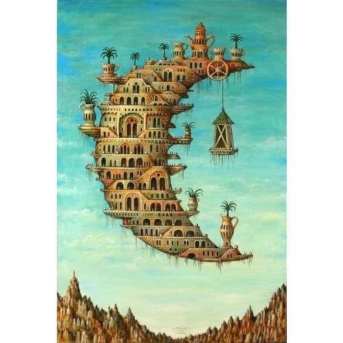 Salvador Dali Living On The Moon Art Film Print Silk Poster Home Wall Decor 24x36inch