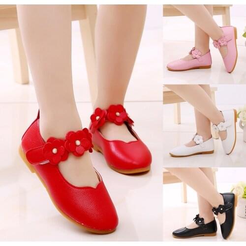 Children Baby Kids Girls Shoes Non-Slip Sandals Girls детская обувь Leather Solid Flower Student Single Soft Dance Princess Sh