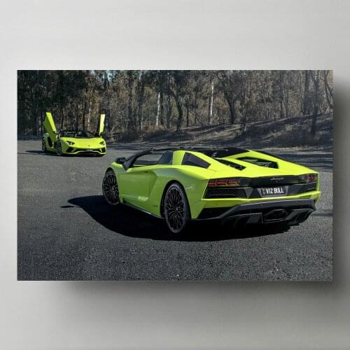 Modern Wall Art Canvas Paintings Picture Supercar Aventador S Roadster Green Posters HD Print for Living Room Decor