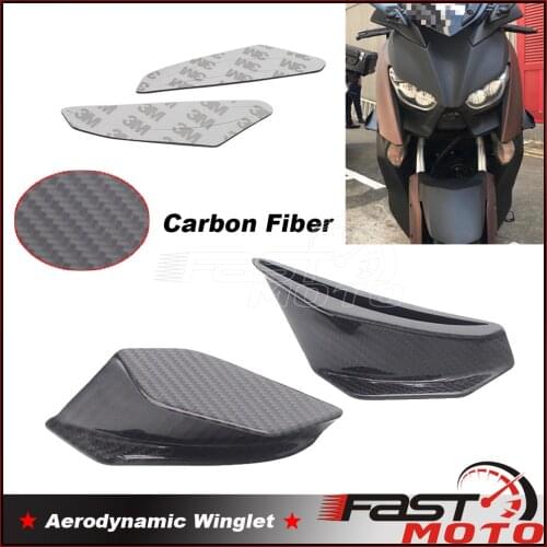 Carbon Fiber Black Red Aero Dynamic Winglets Front Fairing Downforce Wing Kit for MV Agusta Scooter Supersport Sport Bike ZX CBR