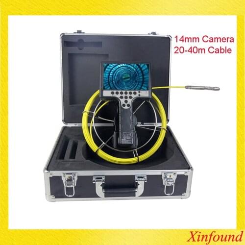 14mm 512 Transmitter Video Pipe Drain Sewer Inspection Camera System Meter Counter DVR Handhled Screen 20m 30m 40m Yellow Cable