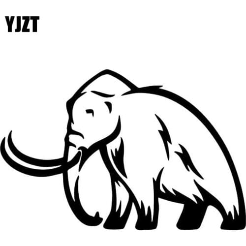 YJZT 16.1CM*10.8CM Mammoth Decoration Pattern Car Sticker Bumper Vinyl Decal Black/Silver C4-2502
