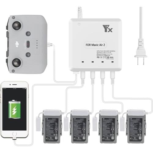 Charger for DJI Mavic Air 2 Accessories Drone Lipo Battery Remote Controller Charging Hub Station Spare Parts USA EU UK AU Plug