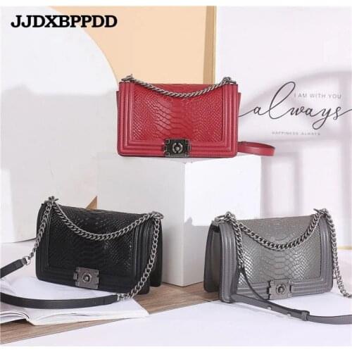 Genuine Leather New Fashion Alligator Pattern Small Square Chain Bag Womens Single Shoulder Personality Small Square Women Bag