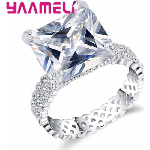 Brand Classic Minimalist Style 925 Sterling Silver Cubic Zirconia Women Jewelry For Wedding Valentines Day Ring