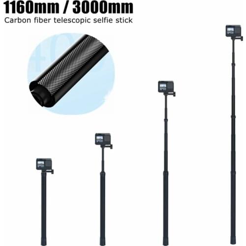 1.16M / 3M Multi-stage Carbon Fiber Monopod Ultra-light Selfie Stick Rod For Insta360 ONE X2 /R GoPro Hero 9 8 7 Max SJCAM