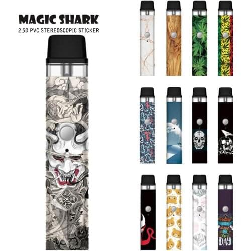 100% New Skull Devil Wood Leaf Cute Bear Full Wrapped 2.5D PVC Sticker Case Film Skin Tape for Vaporesso Xros
