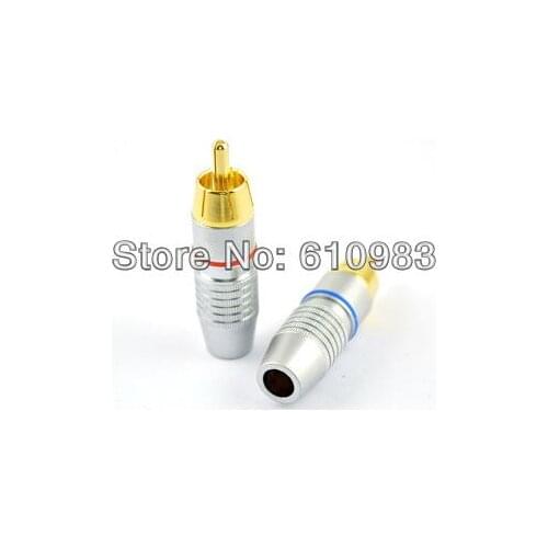 2pcs\lot RCA male Plug Audio Video for Appr.6mm Cable Connector adapter