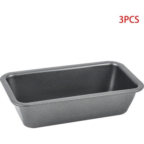 3pcs Loaf Pan Rectangle Toast Bread Mold Cake Mold Carbon Steel Loaf Pastry Baking Bakeware DIY Non Stick Pan Baking 15.6x 8.6cm