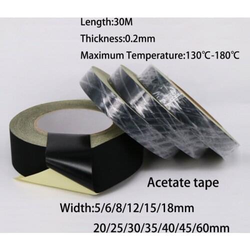 Low price Different width Acetate tape LCD screen sticking screen wire fixing Insulation high temperature resistant black tape