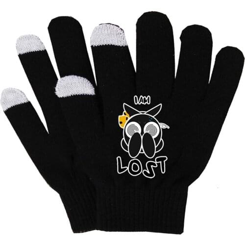 Anime Ranma Gloves Plush Lining Gloves Winter Soft Gloves Touch Screen Smart Phone Female Gloves