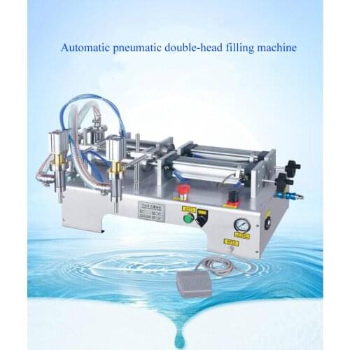 110V220V Automatic Water Milk Liquid Bottle Vial Double Heads Filling Machine With Longer Conveyor