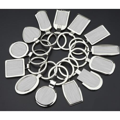 FREE SHIPPING BY DHL 100pcs/lot 2020 New Metal Blank Keychains 13 Designs DIY Metal Keyrings Zinc Alloy Custom LOGO Key Chains