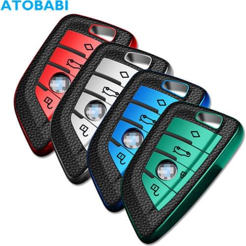 TPU Leather Car Key Case Cover For BMW X1 X3 X4 X5 X6 F15 F16 F48 G30 G11 F39 M3 M4 M5 520 525 1 3 5 7 Car Decoration Accessory