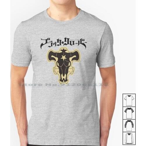 Black Clover Black Bulls T Shirt 100% Cotton Blackclover Blackbulls Guild Logo Anime Comic Brown Magic Knights Asta Yuno Demon