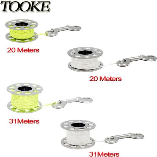 Scuba Diving 20m 30m Finger Spool Reel with Stainless Steel Nylon Line Snap Bolt