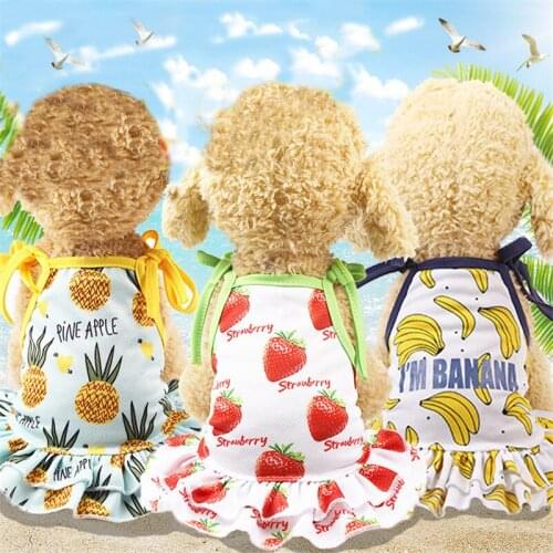 Fashion Dog Tshirt Dress Puppy Couple Outfit Summer Sweet Pet Clothes for Small Dogs Chihuahua Yorkshire Cat Clothing Vest Shirt