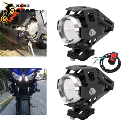 12V Motorcycle Headlights Auxiliary Headlamp U5 LED Spotlight Accessories Moto Spot Head Lights Lamp Cannon Waterproof 125w