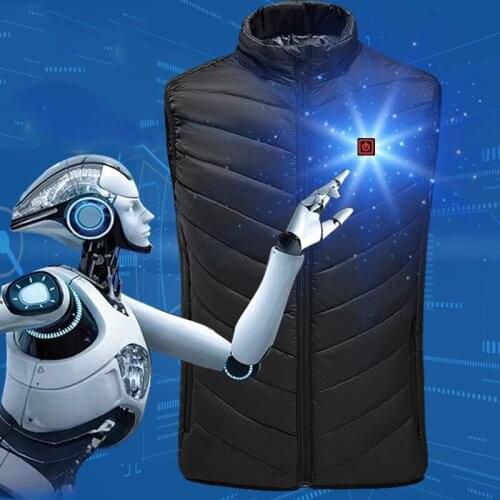 Mens Winter Warm USB Heating Jackets Smart Thermostat Pure Color Hooded Heated Clothing Waterproof Warm parkas