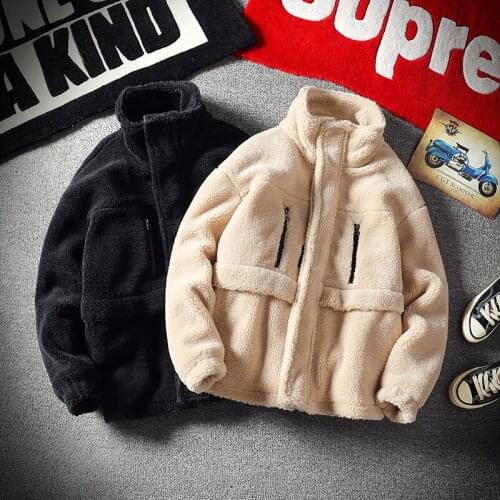 Winter New Temperament Trend Casual Hit Color Tooling Single-breasted Mens Lamb Fur Coat Mens Overcoat Masculino