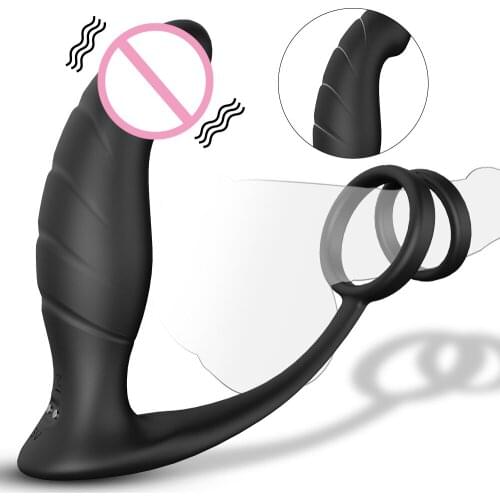 Set Toy Adult Products Rear Court Vibrator Double Ring Soft Neck Prostate Massager Husband And Wife Share Vibration Lock Ring